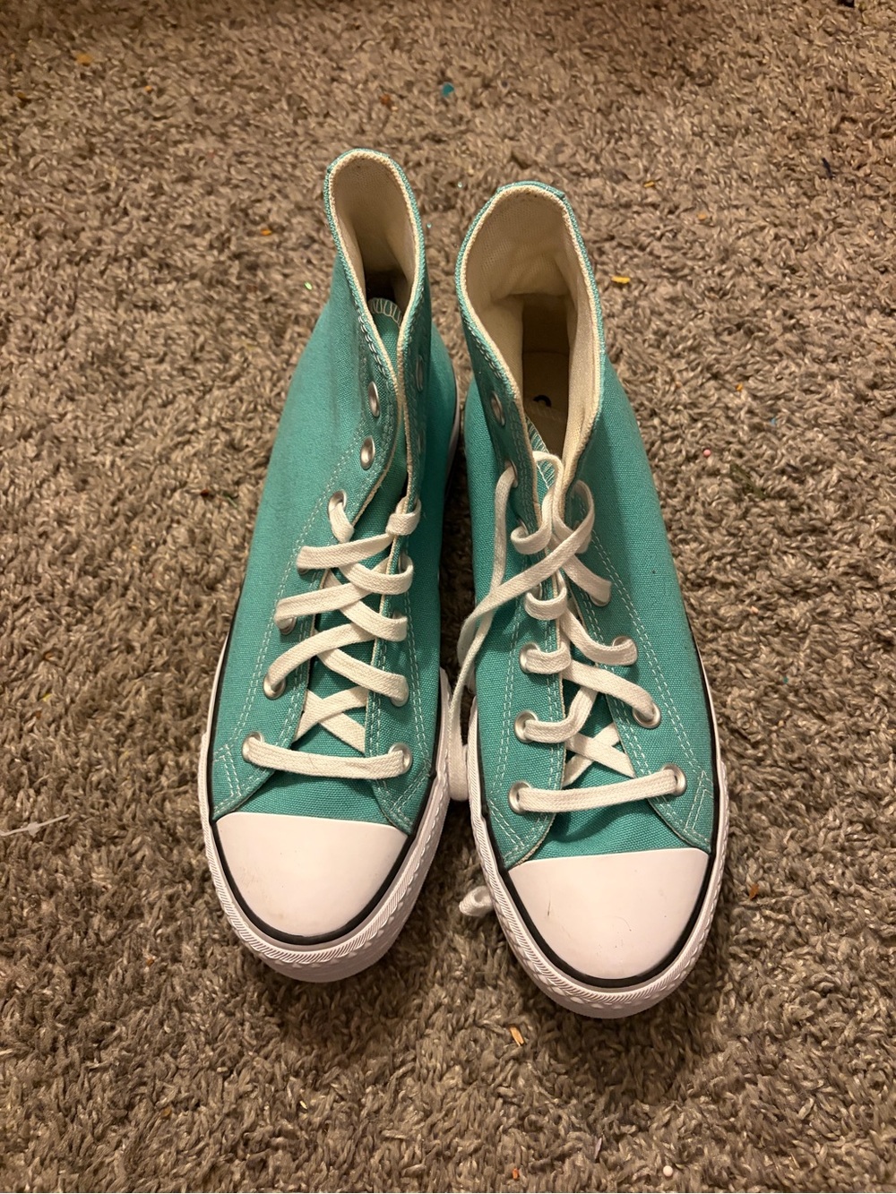 Teal High-Top platform Converse